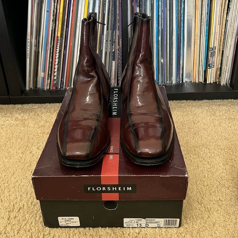 Florsheim Side Zip Ankle Boots - Burgundy
